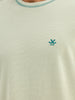 Oversized Contrast Stitch Textured T-Shirt | Light Green