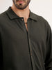Slim Fit Flat Knit Shirt | Olive