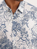 Slim Fit AOP Half Sleeve Shirt | White | WSH02HSSL0165S