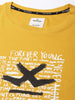 Typographic Chest Print Mustard T-Shirt