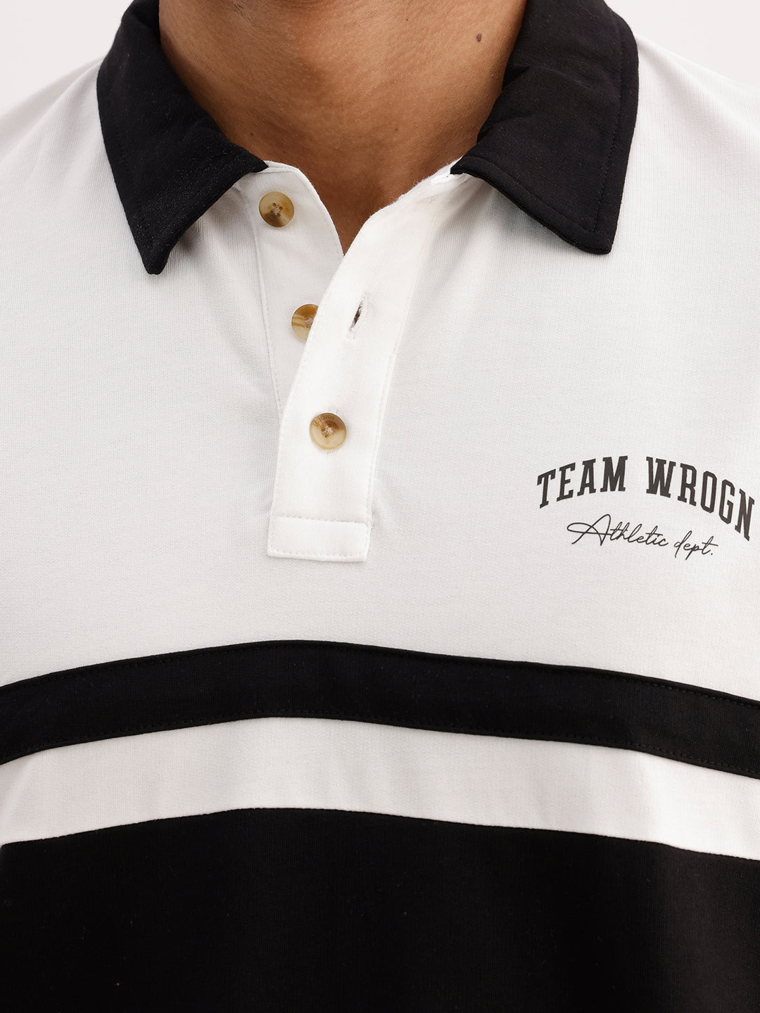 Comfort Fit Cut & Sew Full Sleeve Polo T-Shirt | Off White