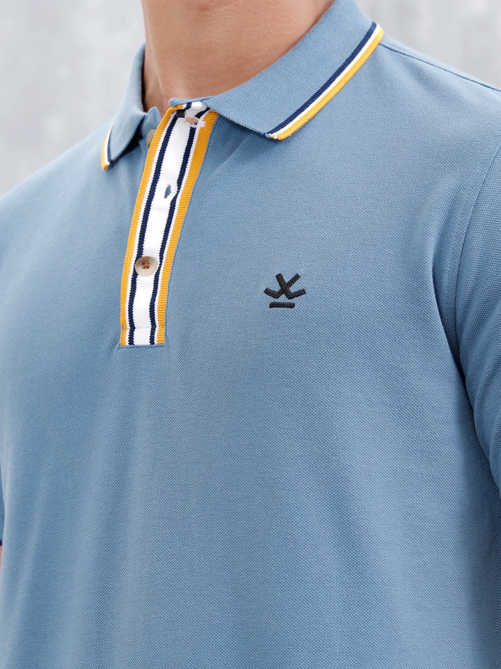 Slim Fit Polo With Contrast Tipping | Blue