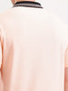 Jacquard Collar Polo T-Shirt  | Peach