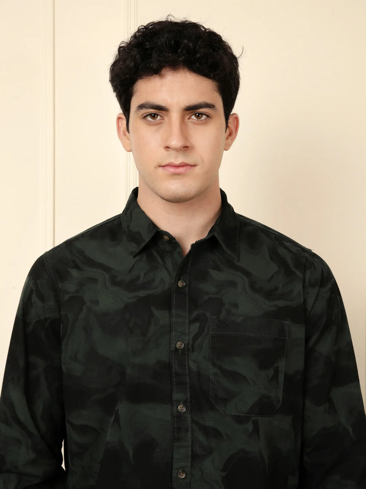 Green AOP Full Sleeve Shirt