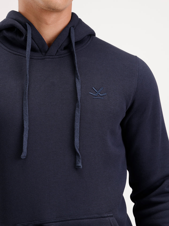 Solid Regular Fit Hoodie  | Navy Blue