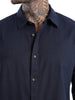 Solid Navy Cotton Linen Shirt