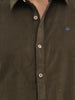 Slim Fit Solid Corduroy Shirt | Olive