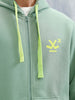 Men’S Solid Zip-Up Hoodie Sweatshirt | Green