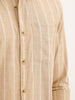 Regular Fit Full Sleeve Striped Shirt | Khaki