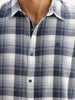 Classic Slim Fit Checkered Shirt | Navy Blue