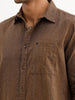Slim Fit Textured Stripes Shirt | Brown