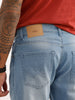 Straight Fit Faded Denim Jeans | Light Blue