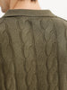 Solid Oversized Fit Cable Knitted Sweater | Olive | WSW02FSOS1083W