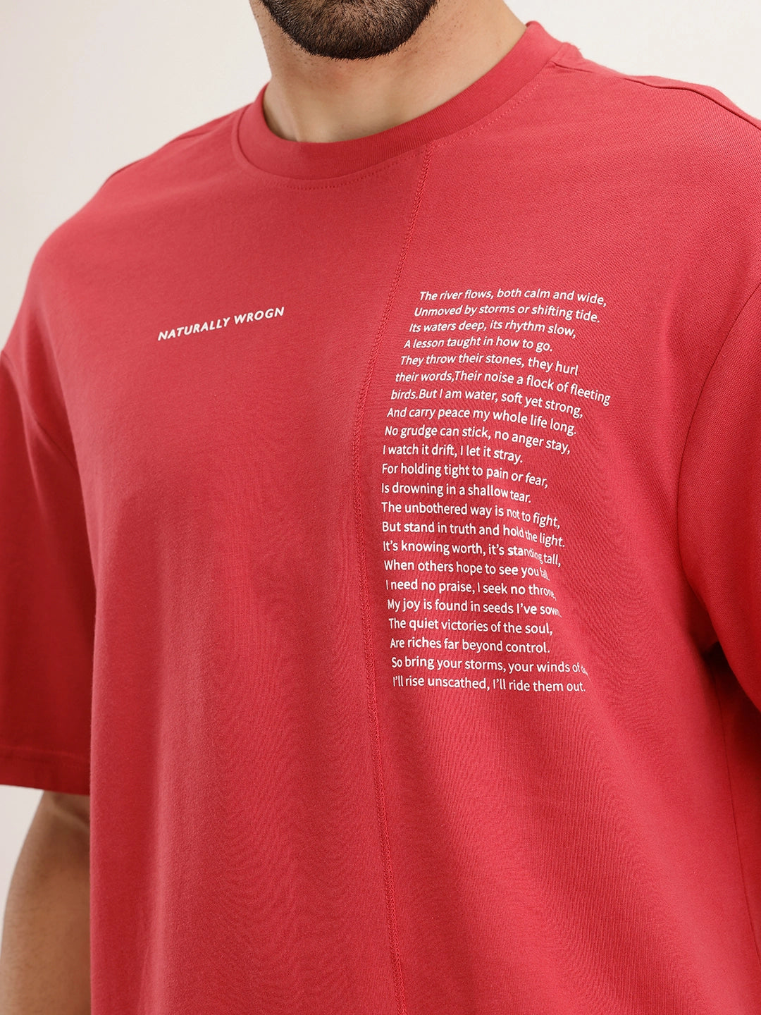 Oversized Fit Cut & Sew T-Shirt | Rust