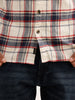 Regular Fit Checkered Hooded Shirt | Beige