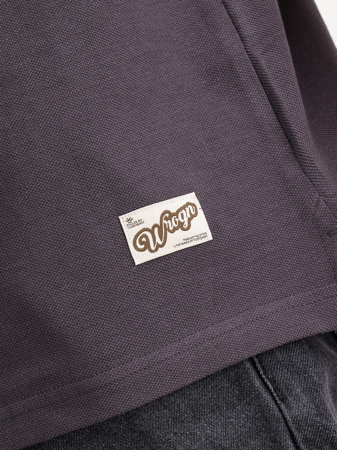 Solid Oversized Polo T-Shirt | Dark Grey