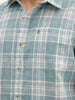 Slim Fit Checkered Full Sleeve Shirt | Blue