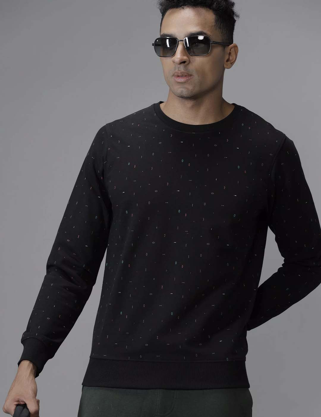 Knitted Black Classic Sweatshirt