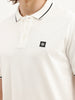 Solid Tipping Collar Polo T-Shirt | White