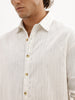 Oversized Striped Double Pocket Shirt | White