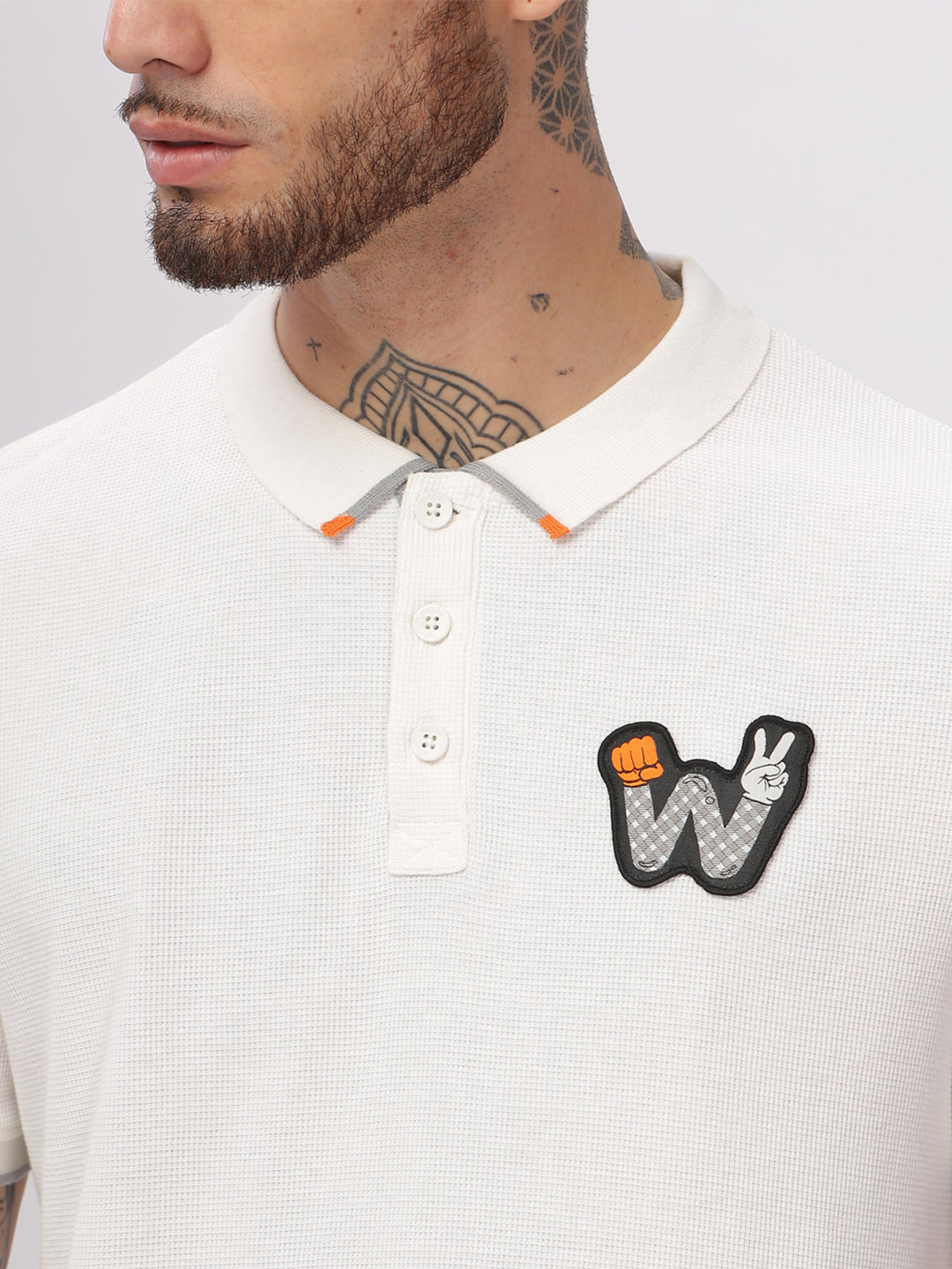 Wrogn Play White Polo T-Shirt