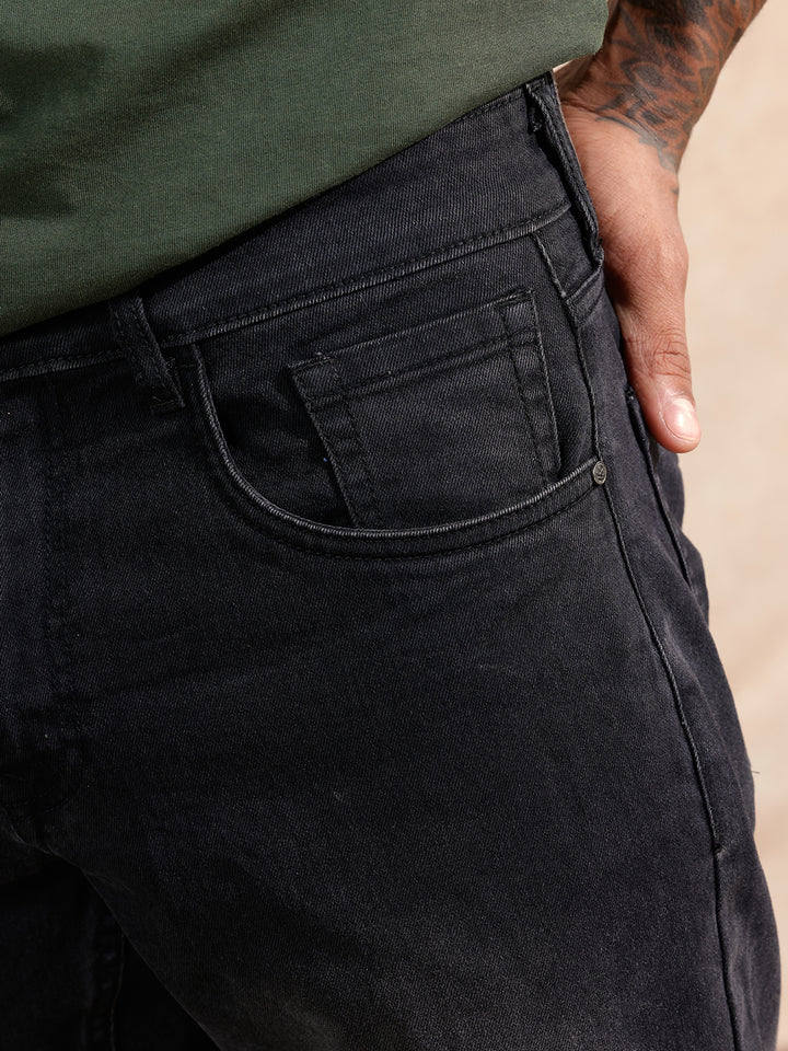 Solid Slim Fit Jeans | Black