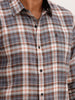 Slim Fit Checkered Full Sleeve Shirt | Grey | WSH02FSSL0073S