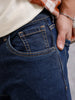 Solid Slim Tappered Jeans - Dark Blue