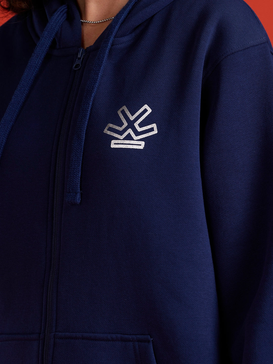 men's casual front zip up hooded sweatshirt | Blue