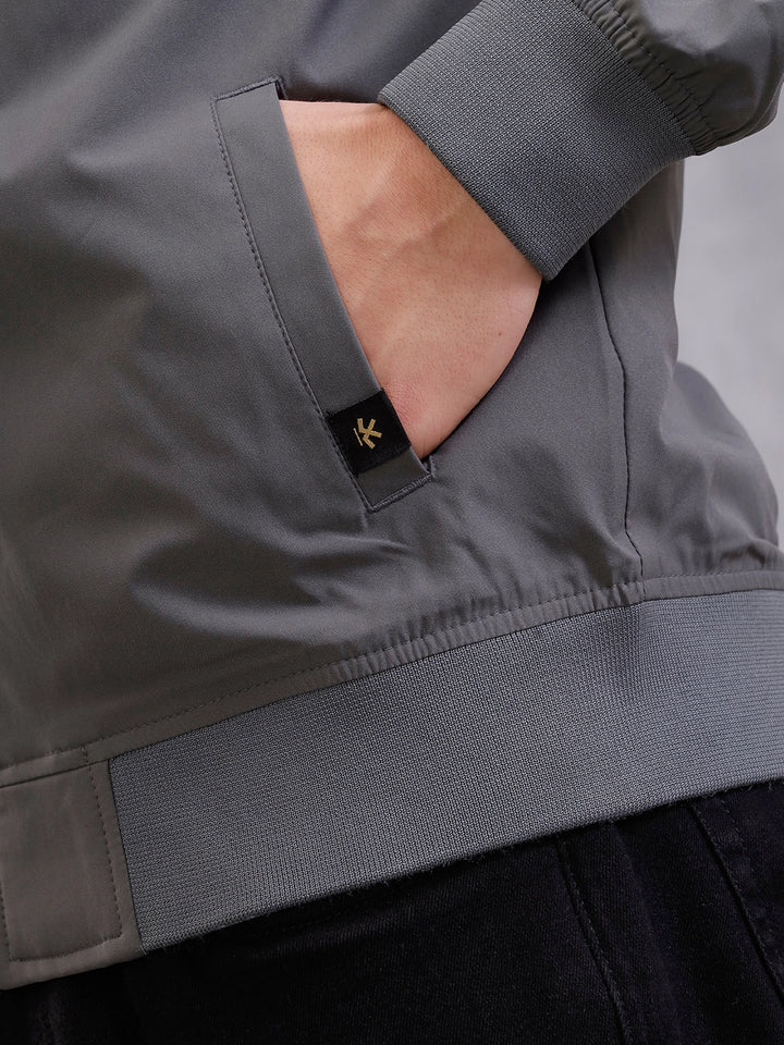 Solid Bomber Jacket | Grey