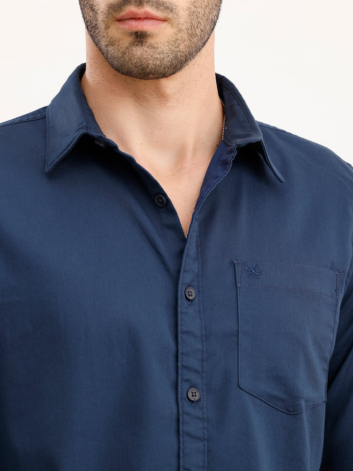 Solid Regular Fit Shirt | Blue