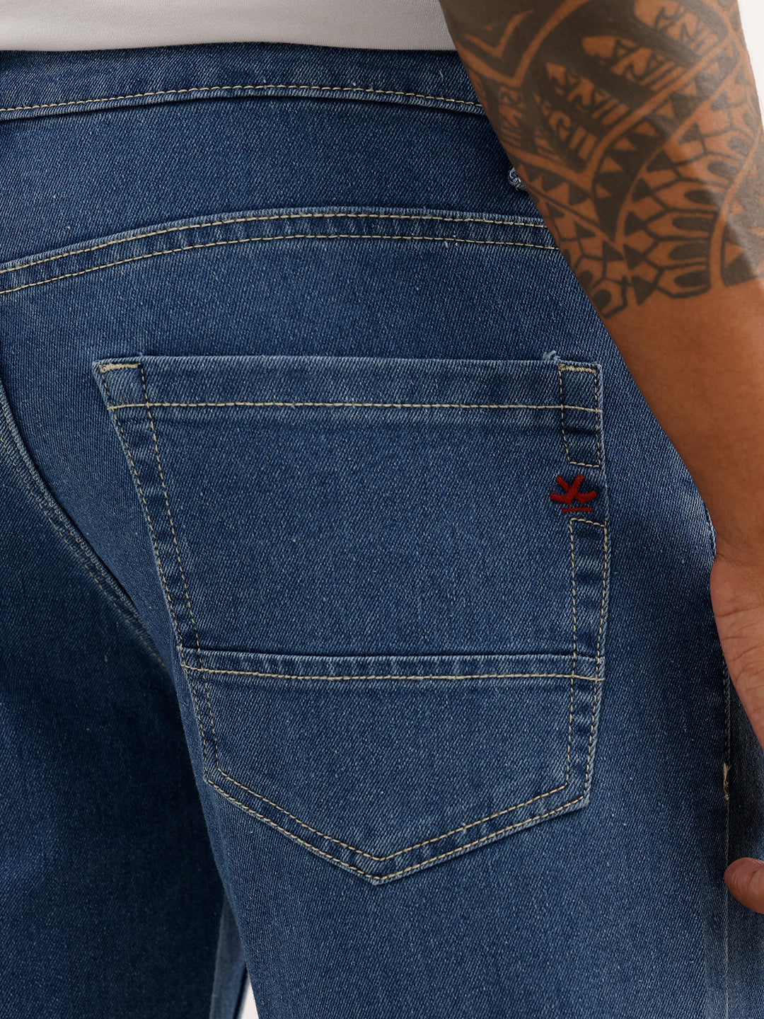 Slim Fit Solid Denim Jeans | Blue