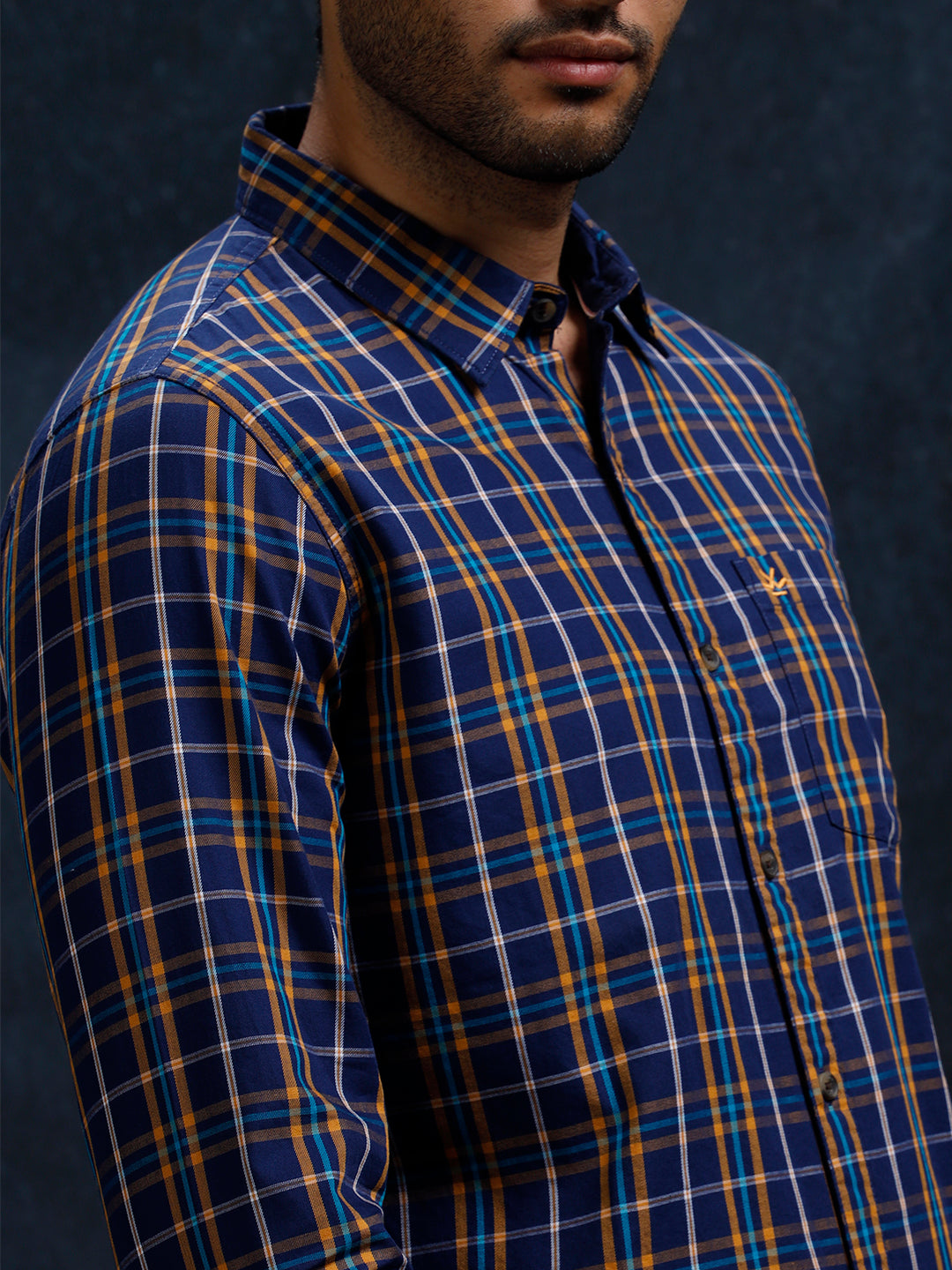 Cotton Blend Checked Shirt