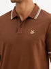 Solid Tipping Collar Polo T-Shirt | Brown | WWTS353F