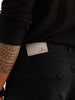 Solid Straight Fit Denim Jeans | Black