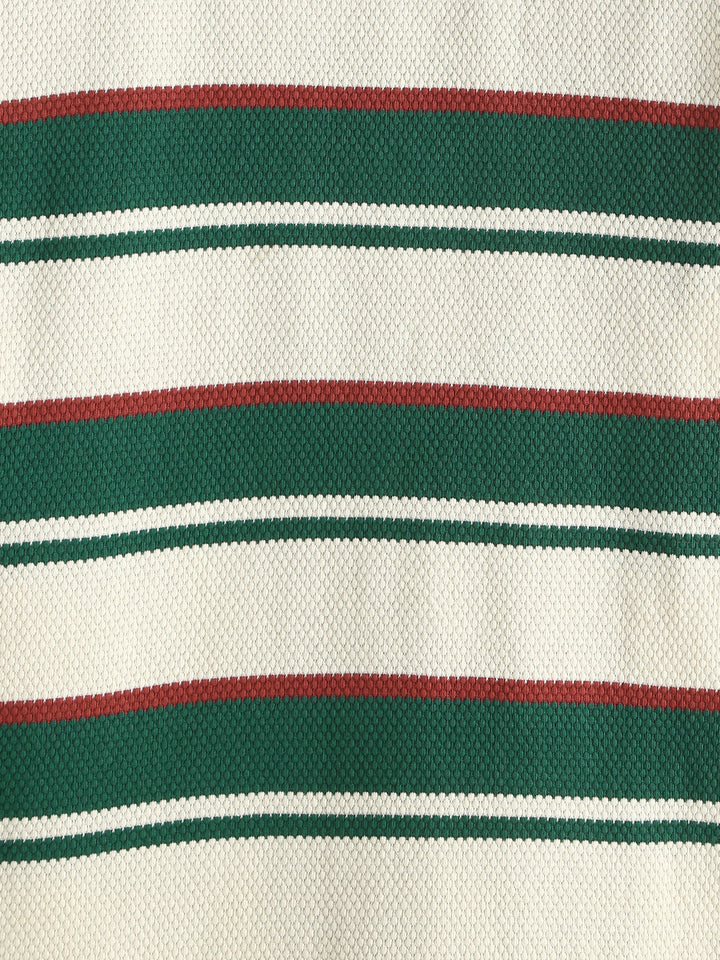 Casual Stripes Slim Fit T-Shirt | Off White