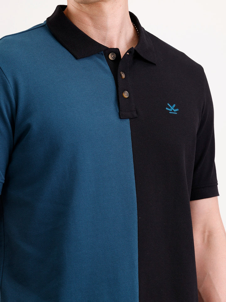 Cut & Sew Polo T-Shirt   |  Teal