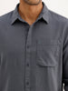 Solid Slim Fit Textured Shirt | Grey