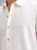 Knit Popcorn Texture Slim Fit Shirt | Off White