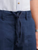 Loose Fit Solid Linen Blend Mens Trouser  | Navy Blue