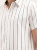 Slim Fit Half Sleeve Striped Shirt | White