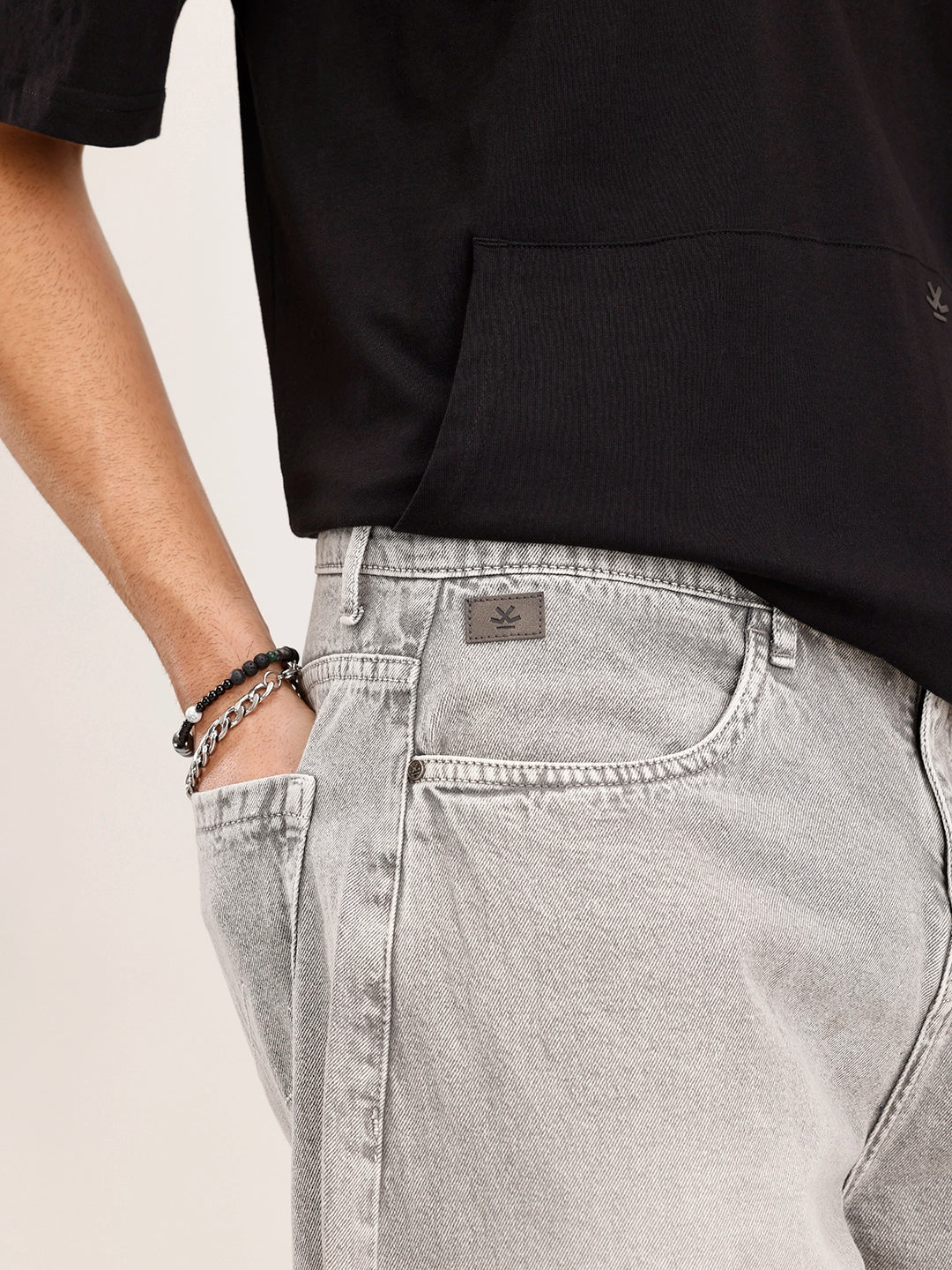 Balloon Fit Denim Jeans | Grey