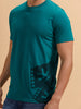 Placement Print Slim Fit T-Shirt | Dark Green