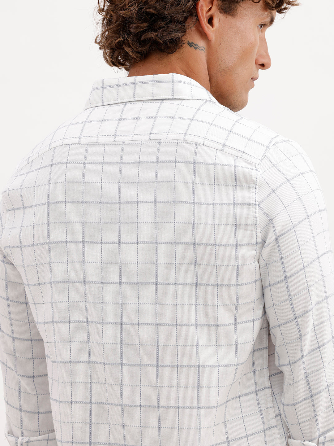 Textured Regular Fit Full Sleeve Shirt | White