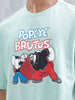 Casual Men’s Oversized Fit T-Shirt Featuring Popeye | Light Green