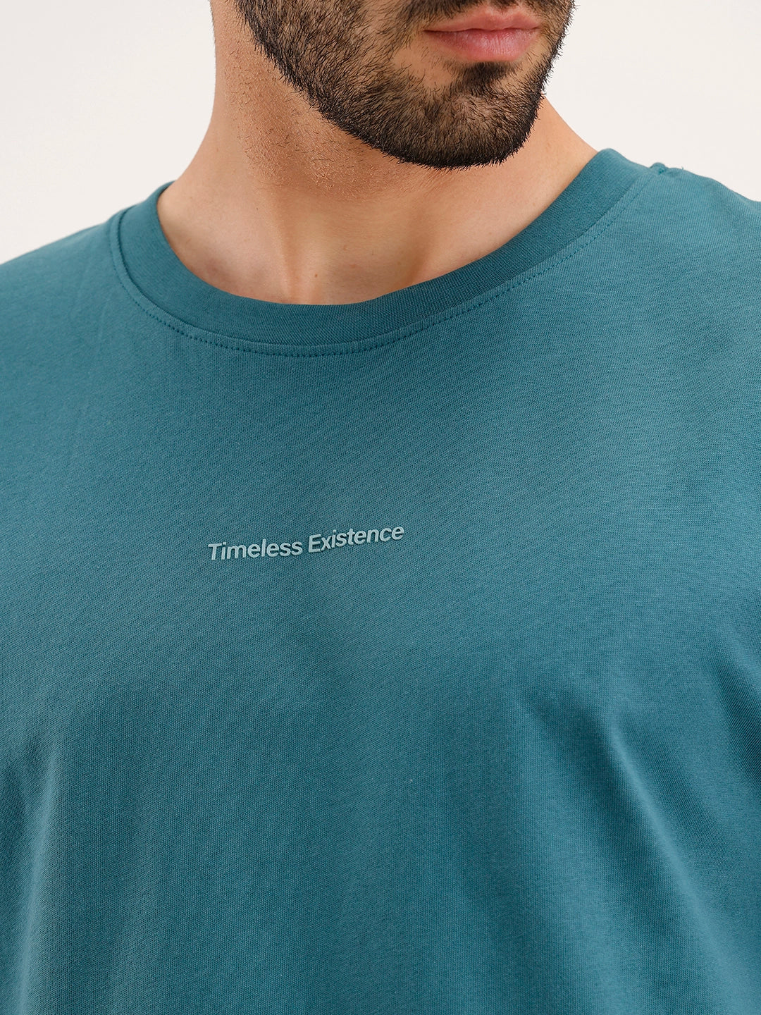 Oversized Placement Printed T-Shirt | Teal