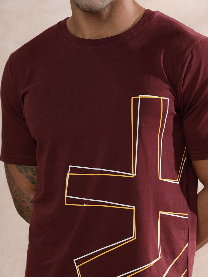 Tilt Shift Slim Fit T-Shirt | Maroon