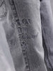 Men Casual Anti Fit Jeans With Embroidery  | Grey