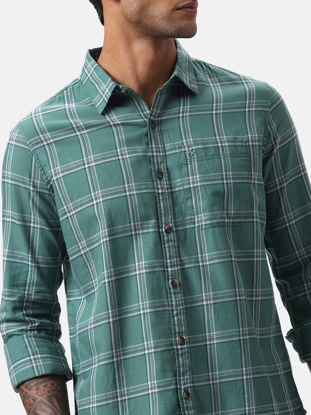 Green Blocks Checked Shirt