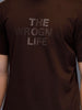 Men's Casual Slim Fit Tshirt with tonal 3D graphic print  | Brown